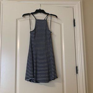 black and white stripped dress
